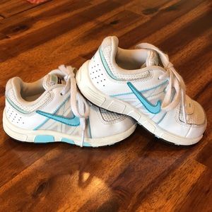 Nike white with light blue swoosh Sneakers